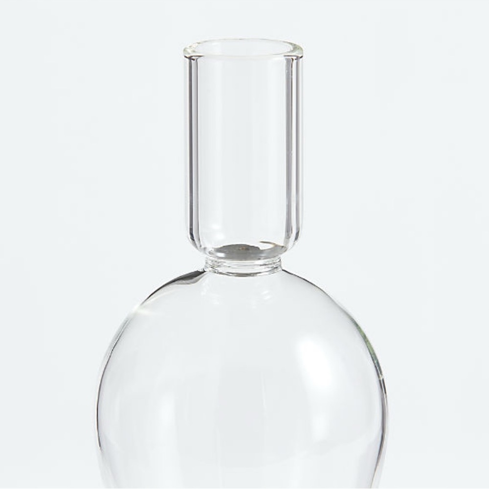 New! Crate&Barrel Clear Glass Sculptural Candle Holder 20” - Picture 3 of 4